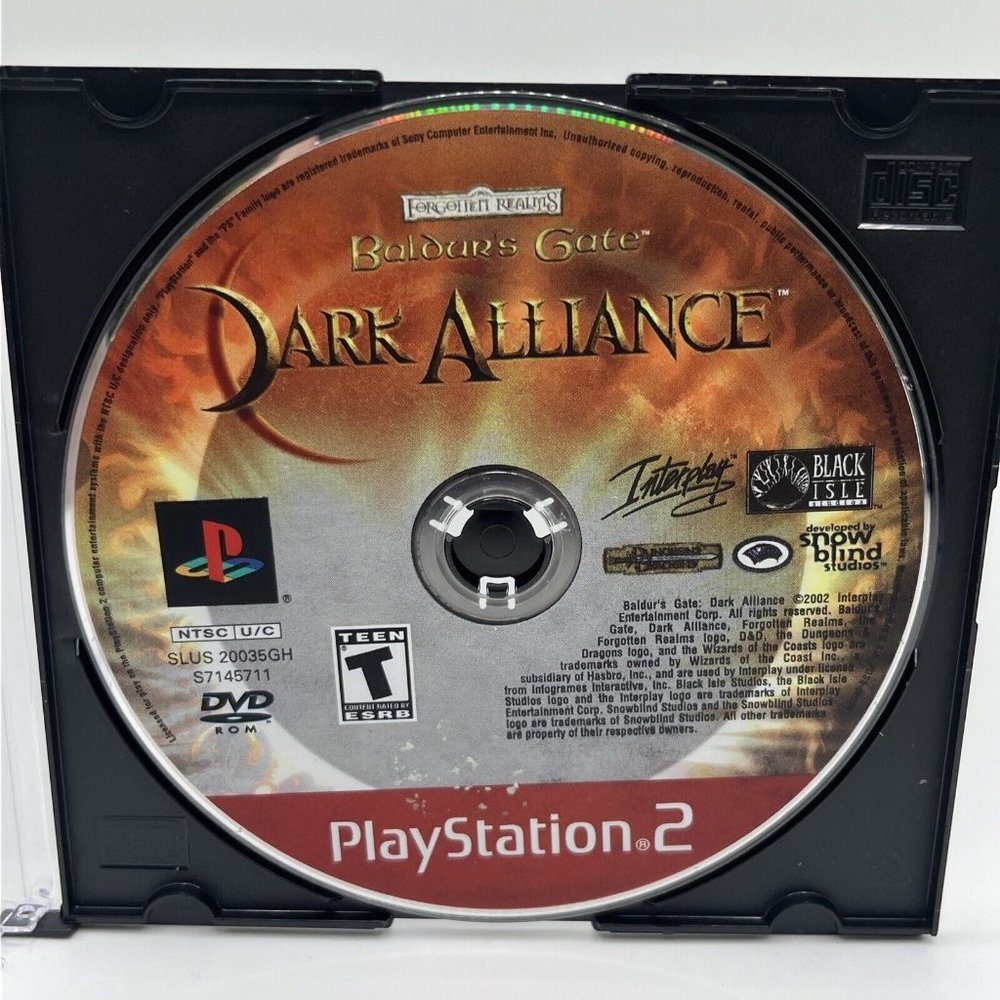 Baldur's Gate: Dark Alliance PlayStation 2‎ PS2 Game Disc Only